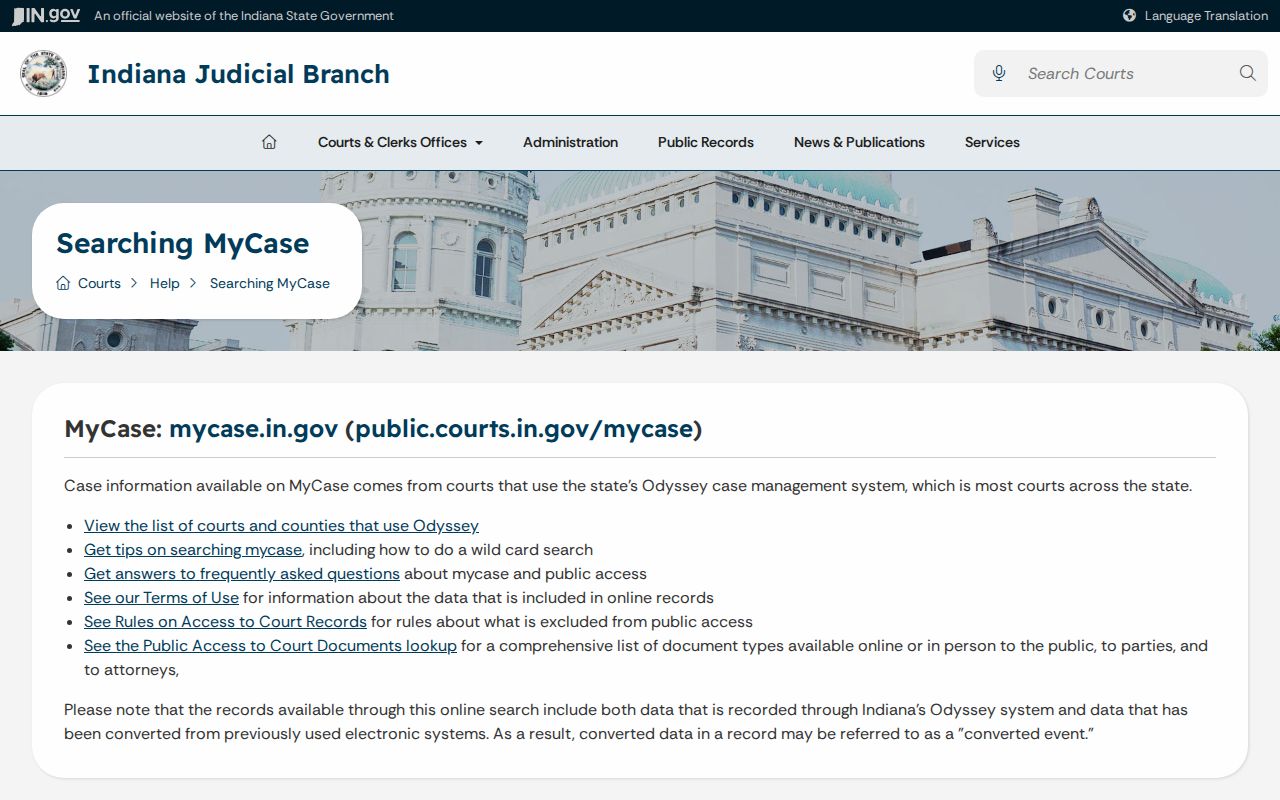 Fayette County warrant records and MyCase public access guidance